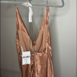 Copper silk dress